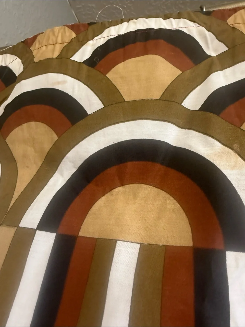 Vintage 1970s era mod design Vera brand drape set.